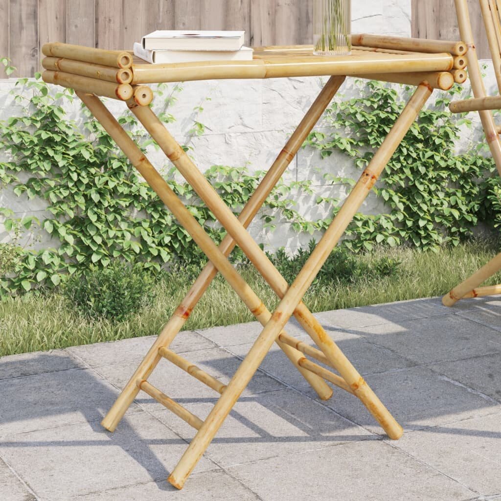 vidaXL Сгъваема маса с табла 705x425x80 см бамбук