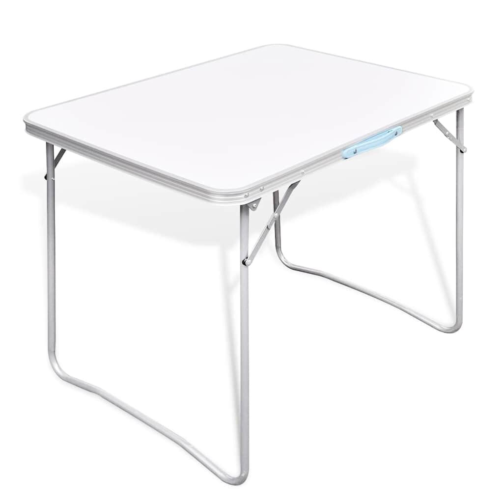 vidaXL Сгъваема маса за къмпинг 80 x 60 см алуминиева