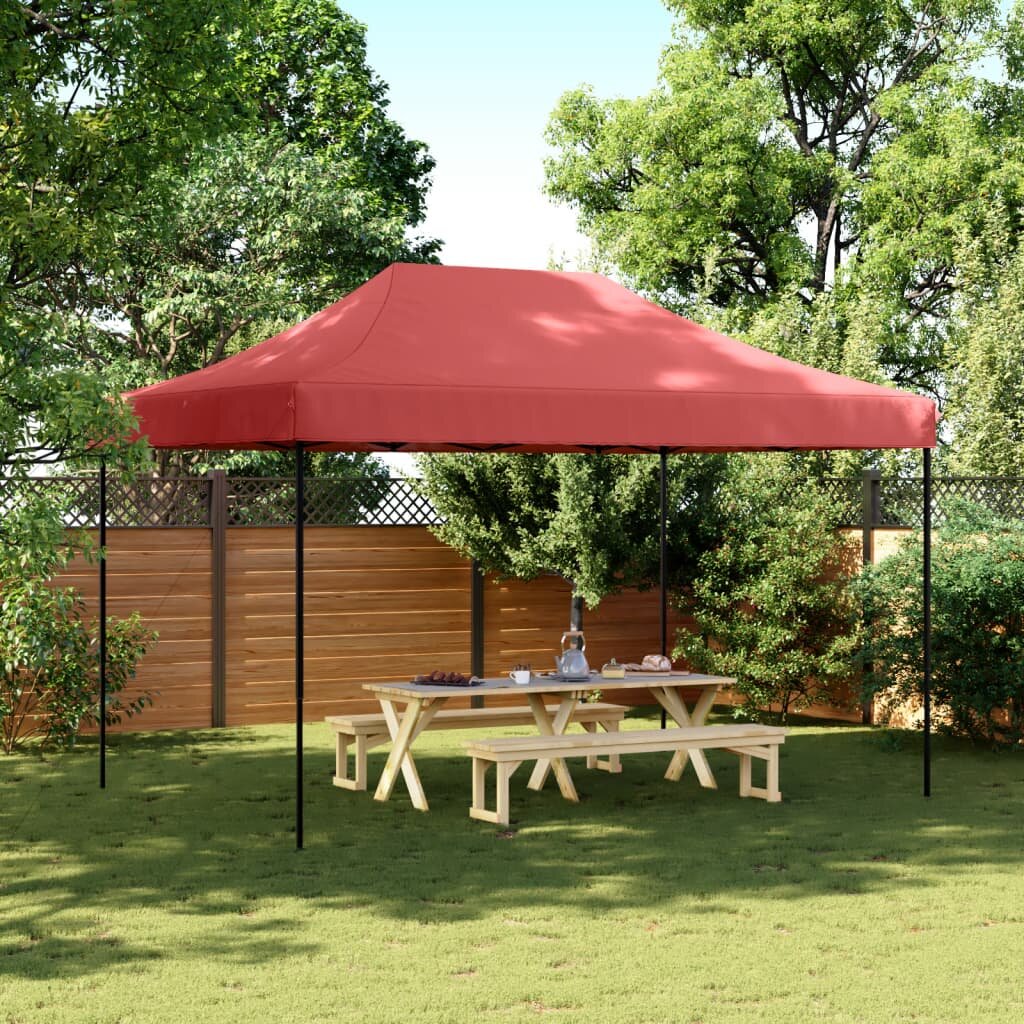 vidaXL Сгъваема парти шатра pop-up бордо 410x279x315 см