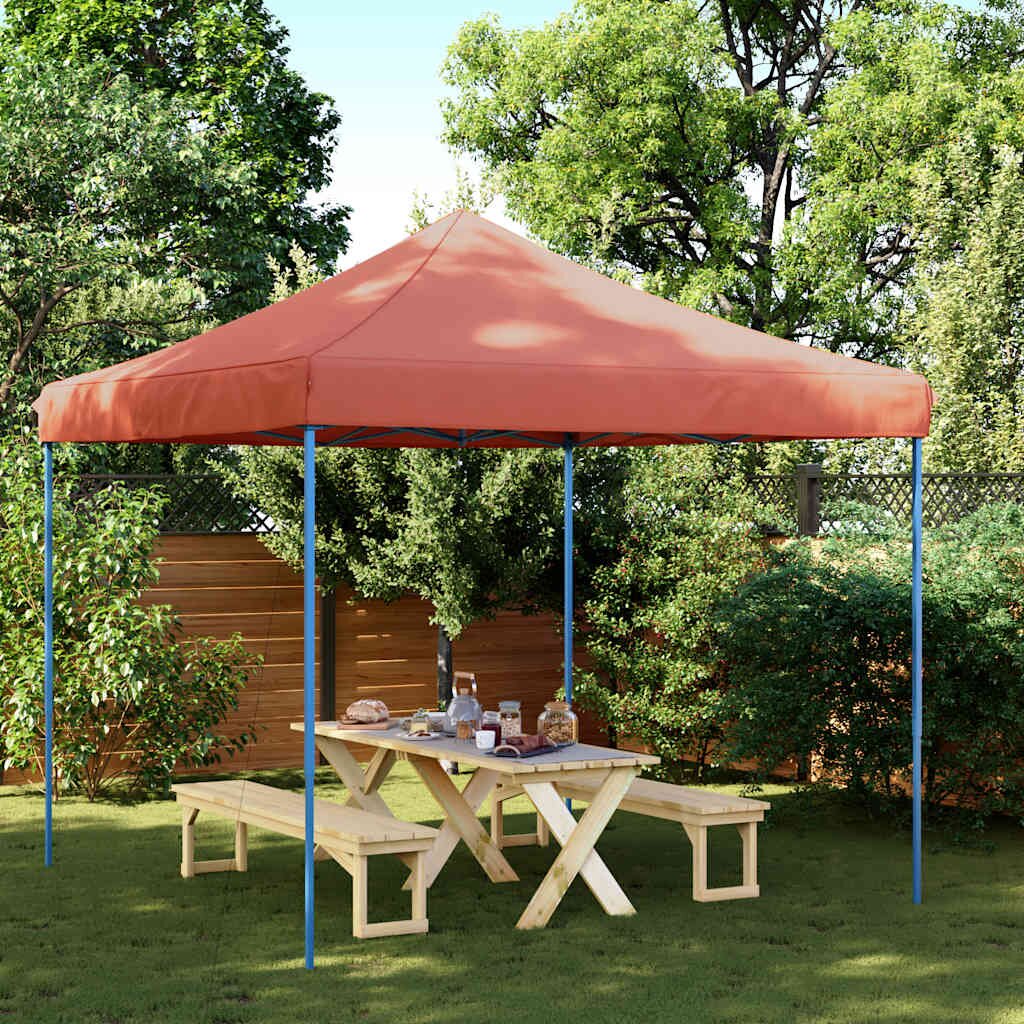vidaXL Сгъваема парти шатра pop-up теракота 292x292x315 см