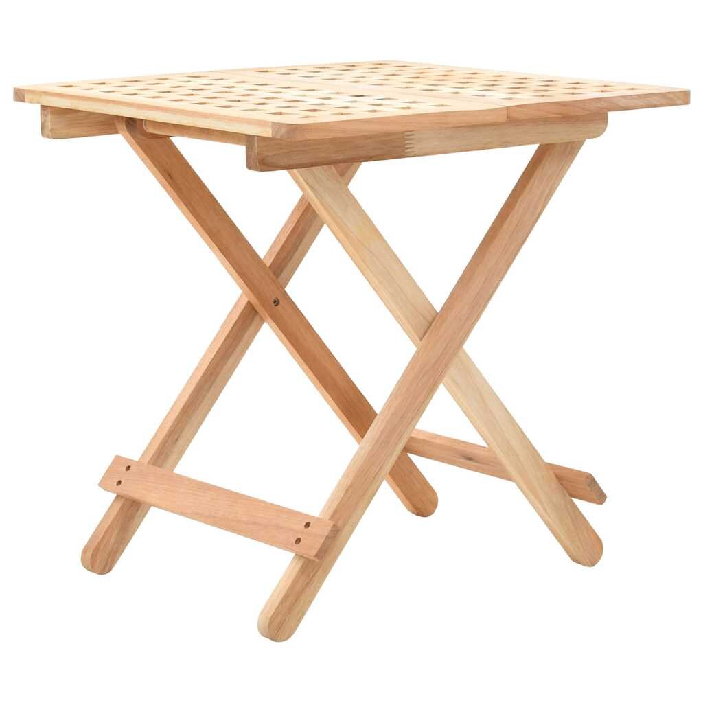 vidaXL Сгъваема странична маса орех масив 50x50x49 cм