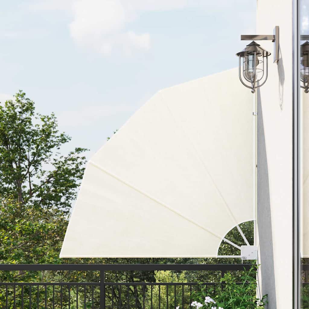 vidaXL Сгъваема странична тента за балкон кремава 140x140 см