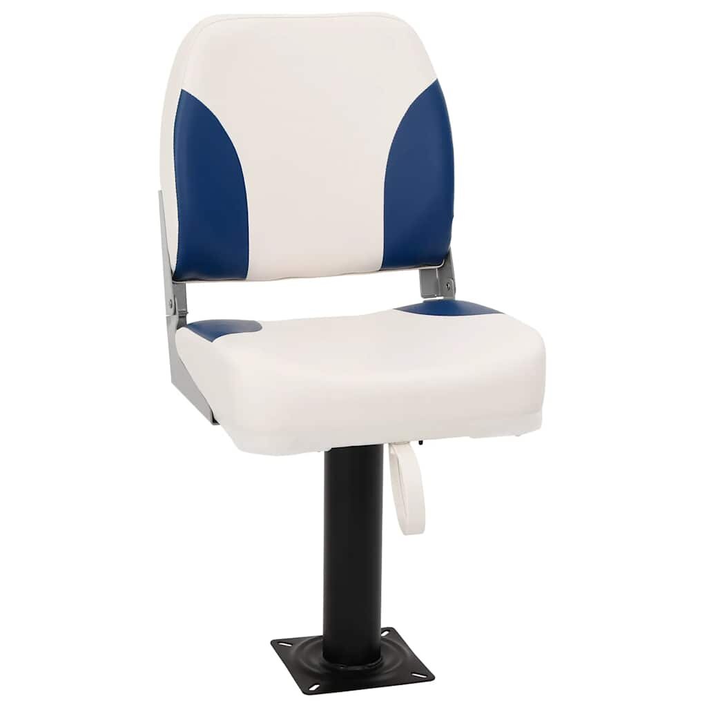 vidaXL Сгъваеми седалки за лодка 1 комплект сини и бели 41x36x48 см