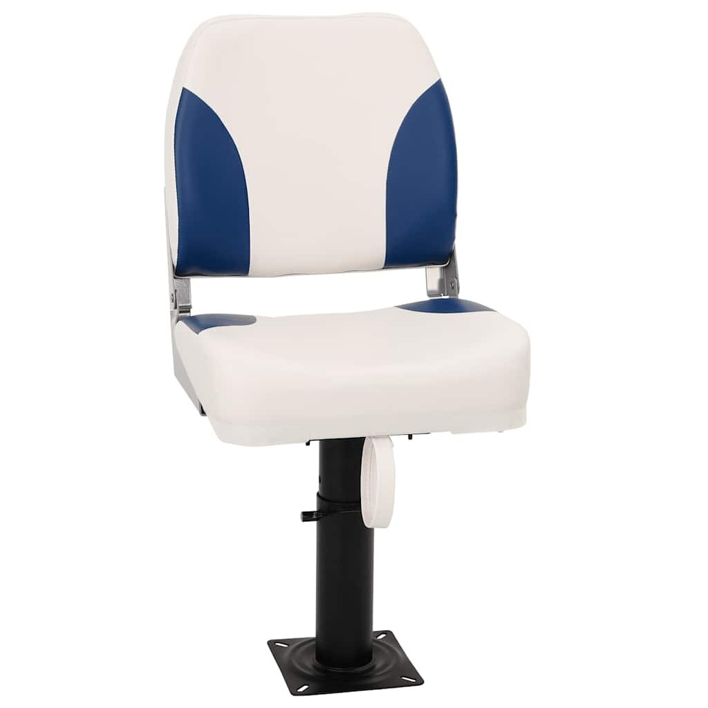 vidaXL Сгъваеми седалки за лодка 1 комплект сини и бели 41x36x48 см