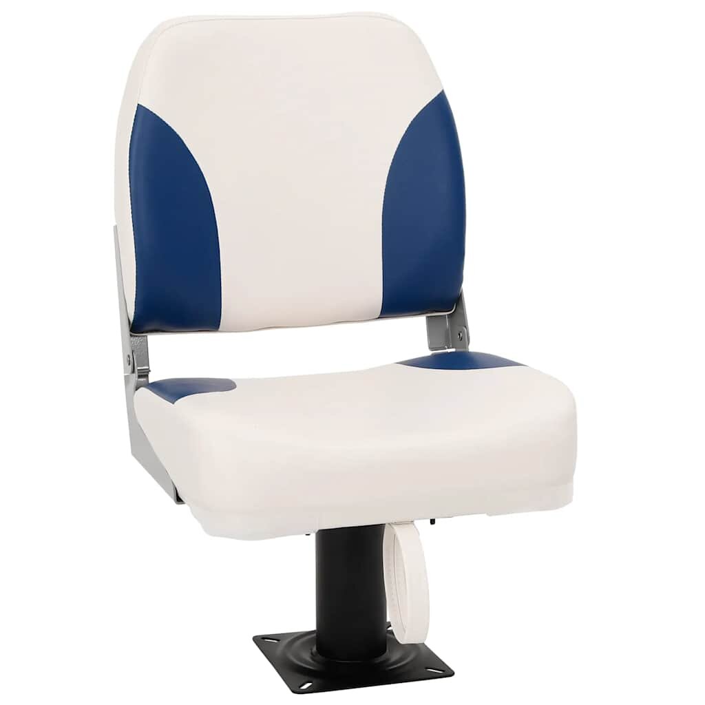 vidaXL Сгъваеми седалки за лодка 1 комплект сини и бели 41x36x48 см