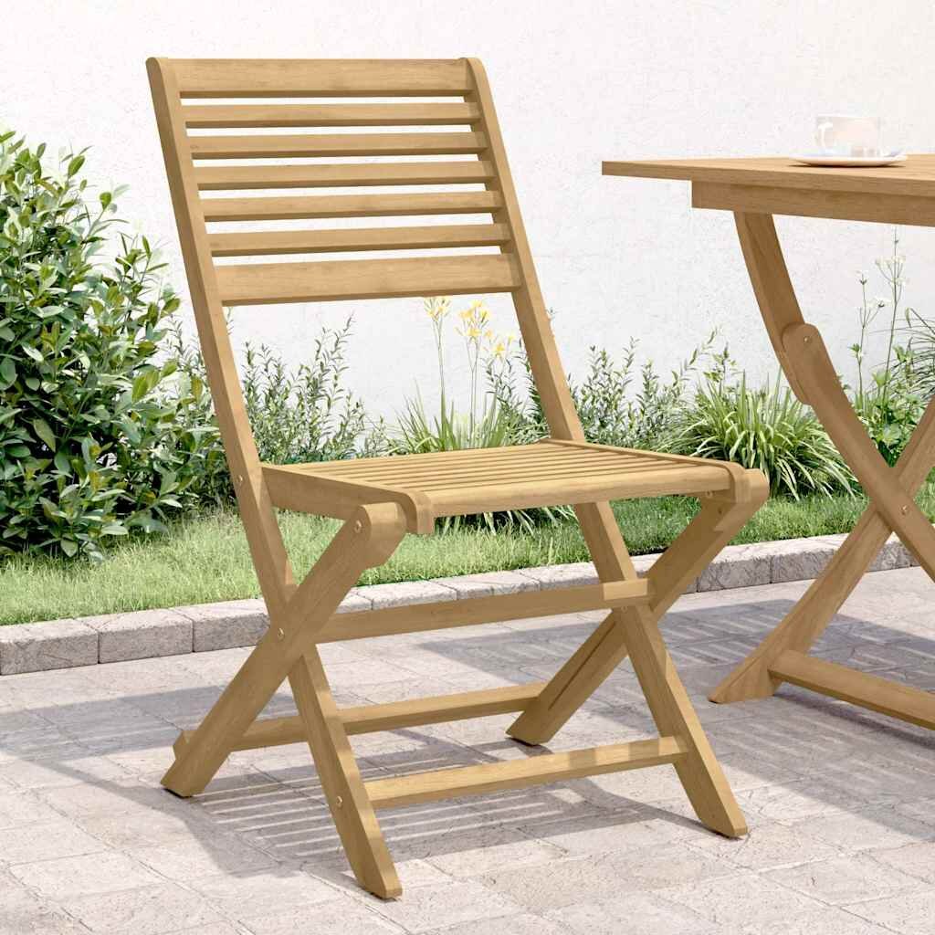 vidaXL Сгъваеми столове 2 бр. 485x615x87 см Масивна акация