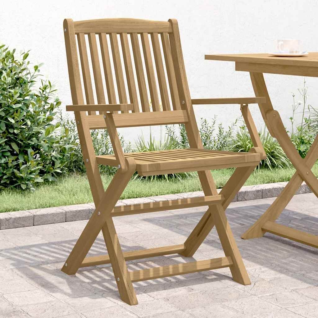 vidaXL Сгъваеми столове 2 бр. 58x545x90 см Масивна дървесина акация