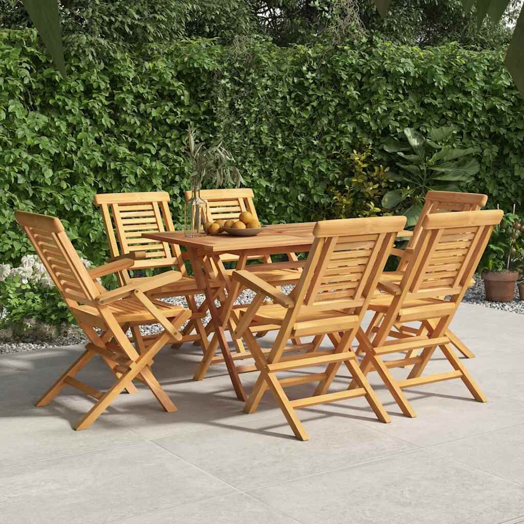 vidaXL Сгъваеми столове 6 бр. 56x63x90 см Масивно тиково дърво