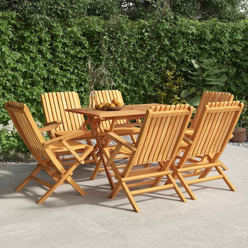 vidaXL Сгъваеми столове 6 бр. 61x67x90 см Масивно тиково дърво