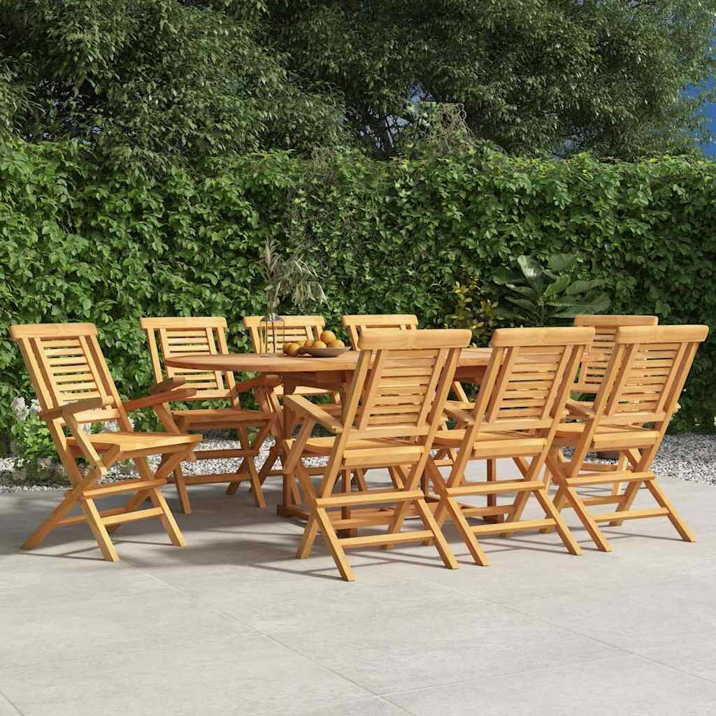 vidaXL Сгъваеми столове 8 бр. 56x63x90 см Масивно тиково дърво