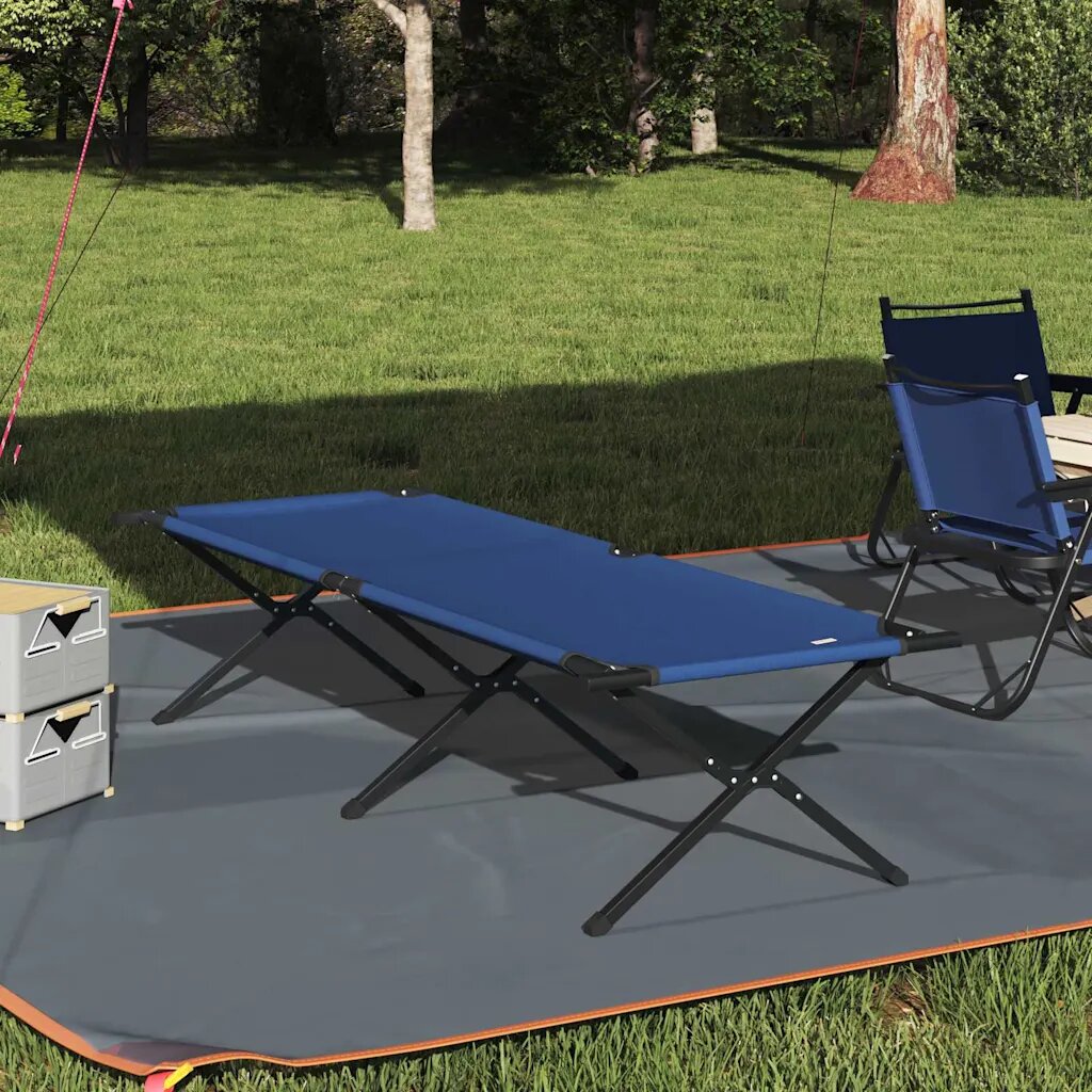 vidaXL Сгъваемо къмпинг легло Синьо 210 x 80 x 46 см Оксфордска тъкан