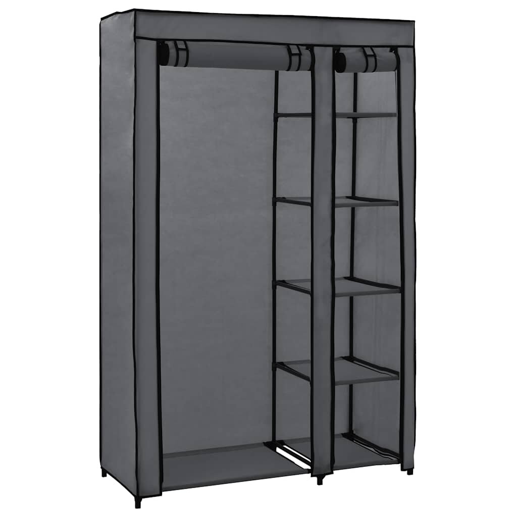 vidaXL Сглобяем гардероб сив 110x45x175 см текстил