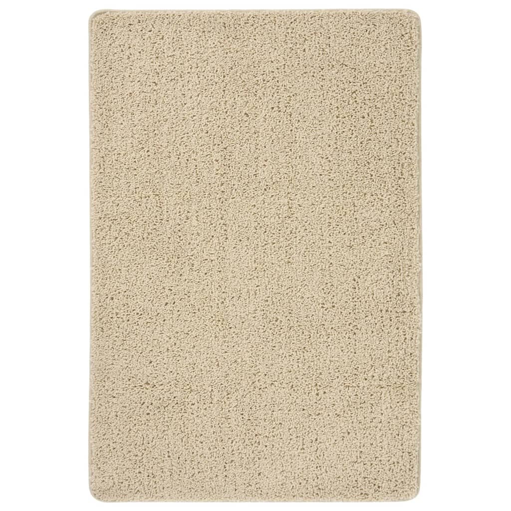 vidaXL Шаги килим кремав 140x200 см противоплъзгащ