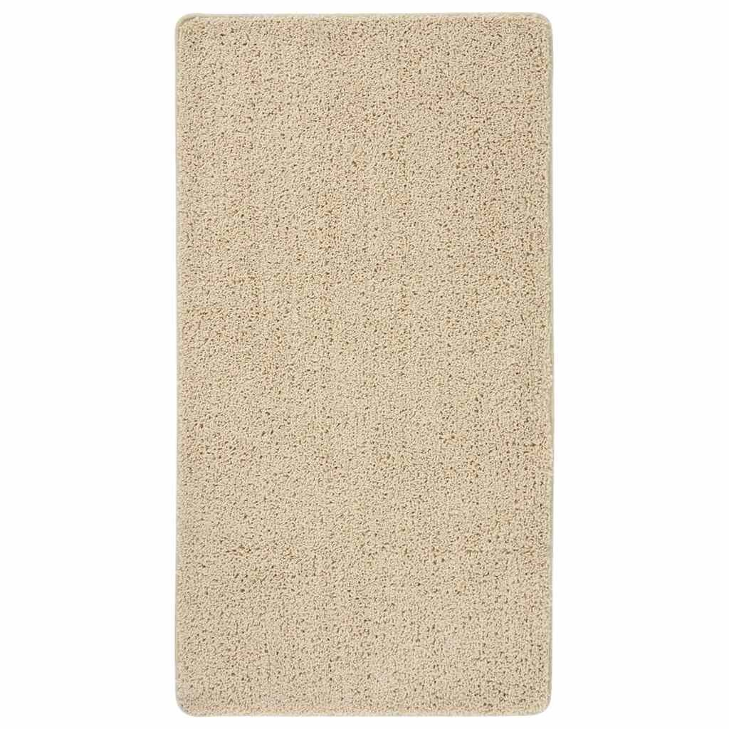 vidaXL Шаги килим кремав 80x150 см противоплъзгащ