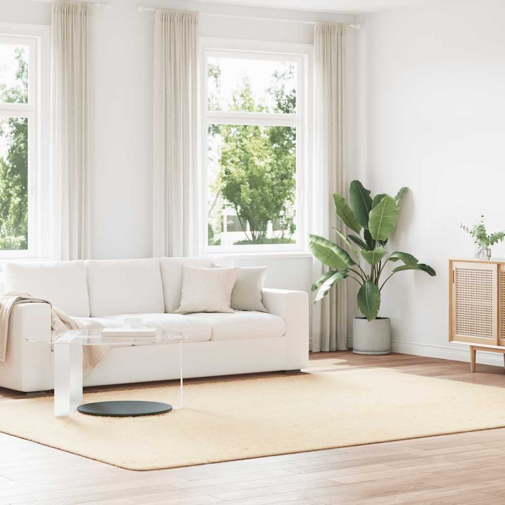 vidaXL Шаги килим с дълъг косъм NAVARRA кремав 240x340см полиестер