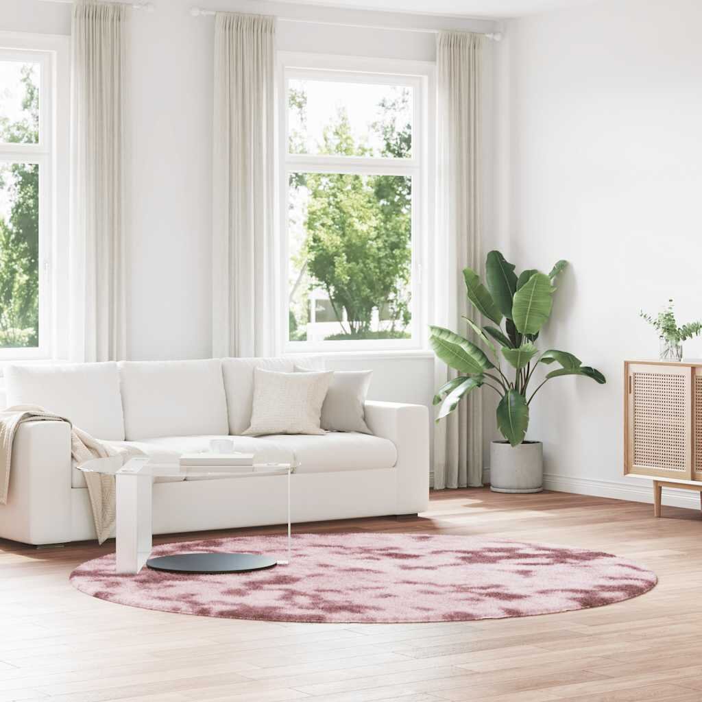 vidaXL Шаги килим с дълъг косъм NAVARRA прашно розов 240x240 см