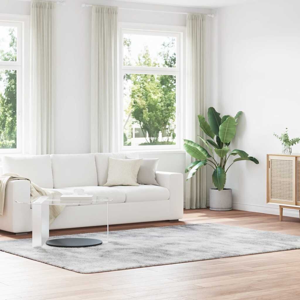 vidaXL Шаги килим с дълъг косъм NAVARRA сребристо сив 200x290 см