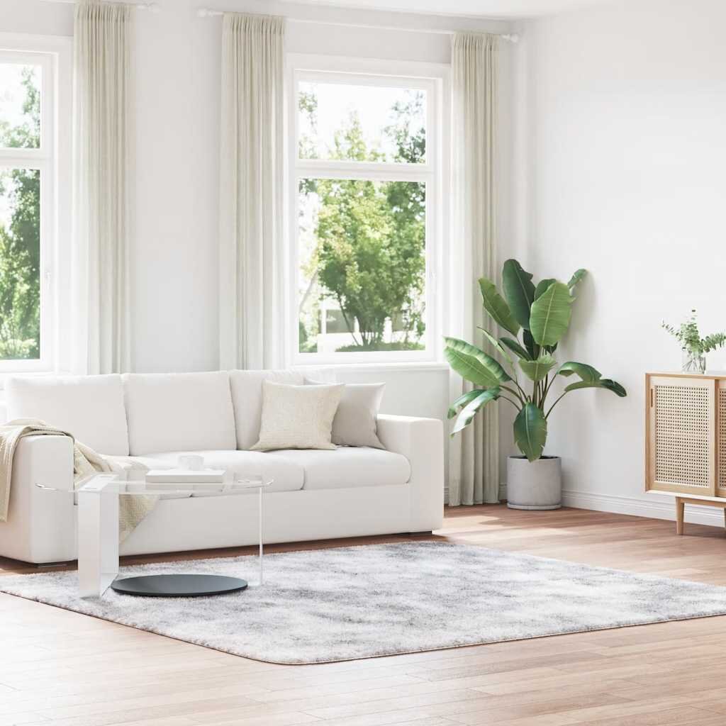 vidaXL Шаги килим с дълъг косъм NAVARRA сребристо сив 240x240 см
