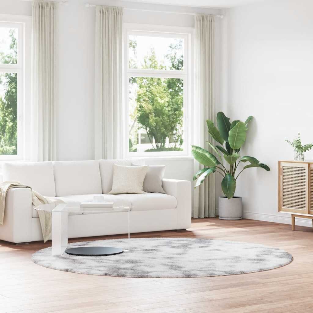 vidaXL Шаги килим с дълъг косъм NAVARRA сребристо сив 240x240 см