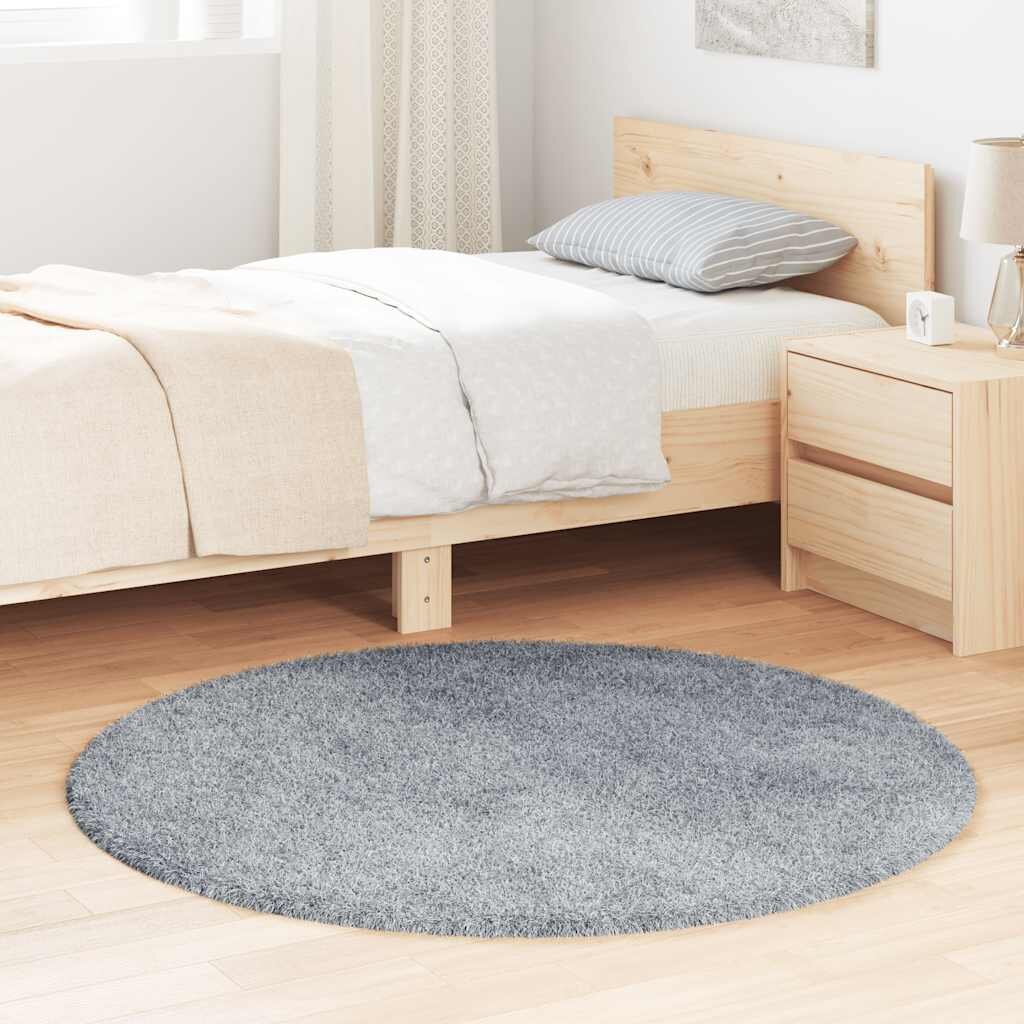 vidaXL Шаги килим с дълъг косъм NAVARRA светлосив 120x120 см