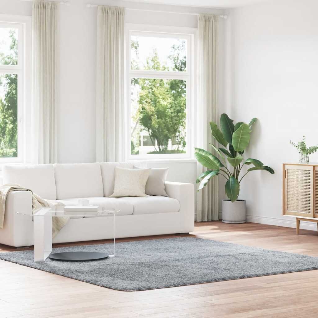 vidaXL Шаги килим с дълъг косъм NAVARRA светлосив 240x240 см