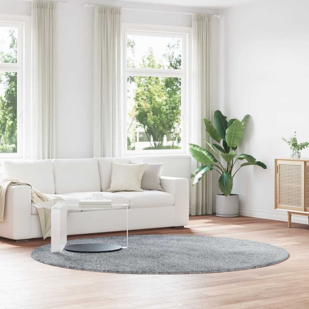 vidaXL Шаги килим с дълъг косъм NAVARRA светлосив 240x240 см
