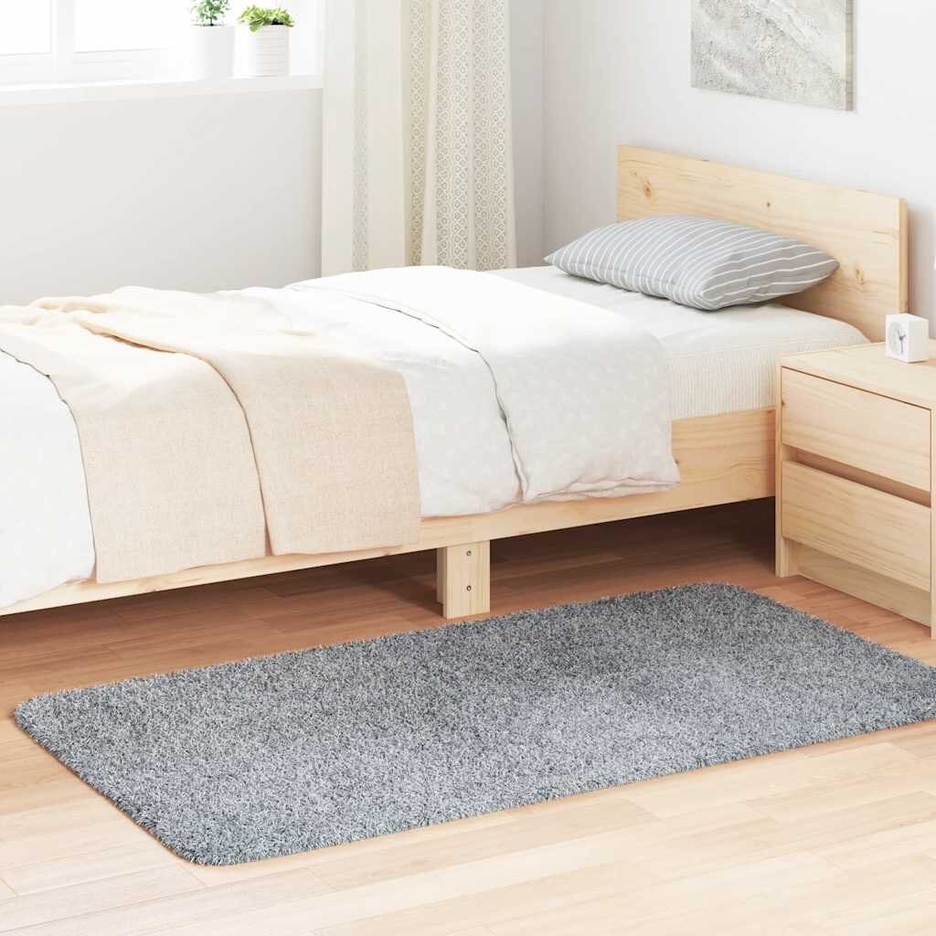 vidaXL Шаги килим с дълъг косъм NAVARRA светлосив 80x150 см