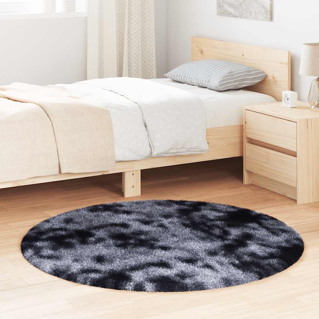 vidaXL Шаги килим с дълъг косъм NAVARRA тъмно сив 120x120 см