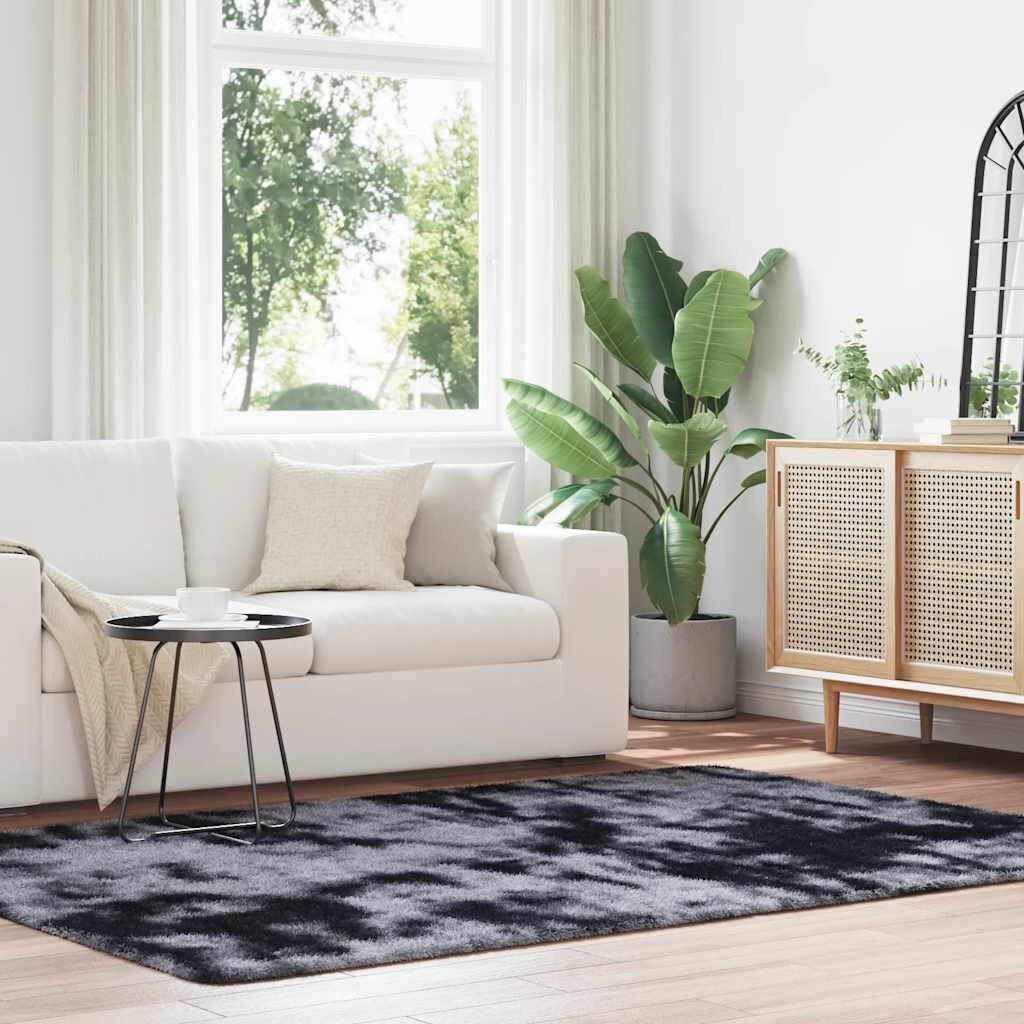 vidaXL Шаги килим с дълъг косъм NAVARRA тъмно сив 160x230 см
