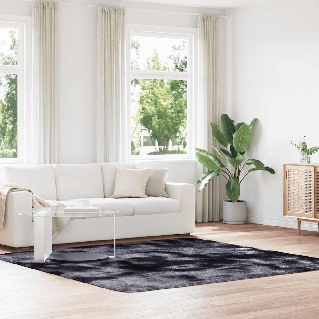 vidaXL Шаги килим с дълъг косъм NAVARRA тъмно сив 160x230 см