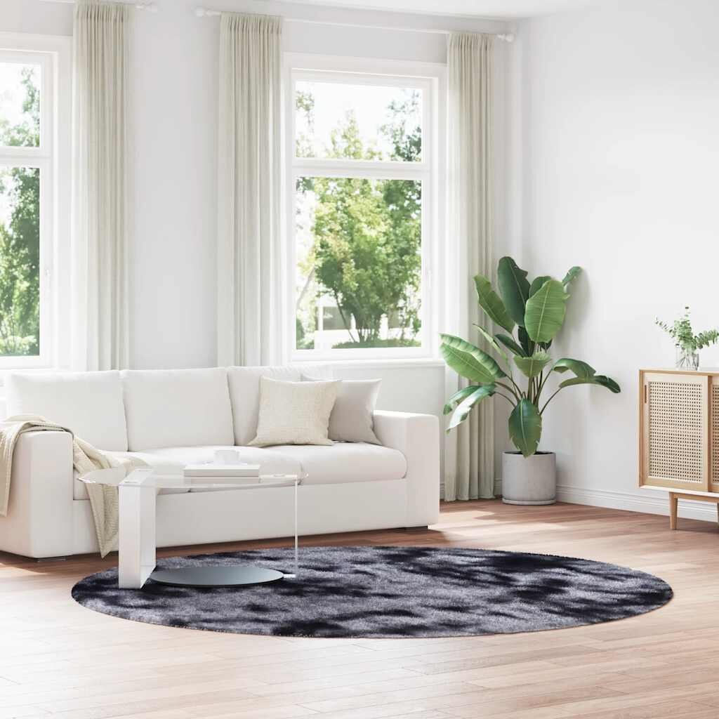vidaXL Шаги килим с дълъг косъм NAVARRA тъмно сив 160x230 см