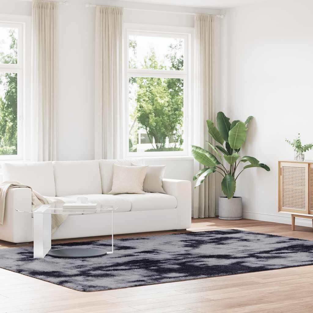 vidaXL Шаги килим с дълъг косъм NAVARRA тъмно сив 240x340 см