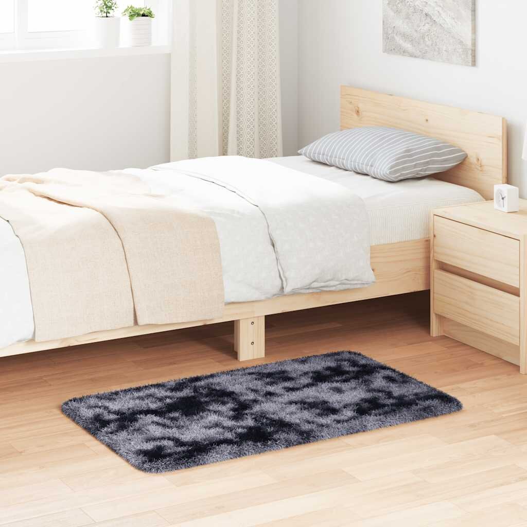 vidaXL Шаги килим с дълъг косъм NAVARRA тъмно сив 60x100 см