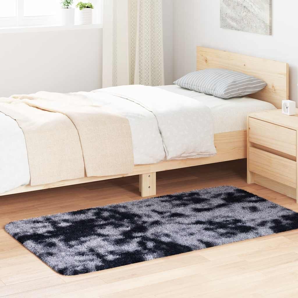 vidaXL Шаги килим с дълъг косъм NAVARRA тъмно сив 80x150 см