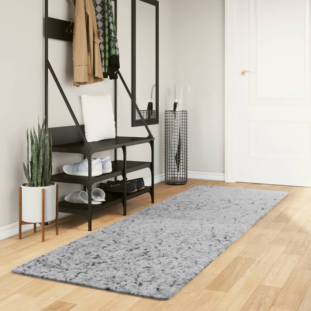 vidaXL Шаги килим с дълъг косъм "PAMPLONA" модерен сив 80x250 см