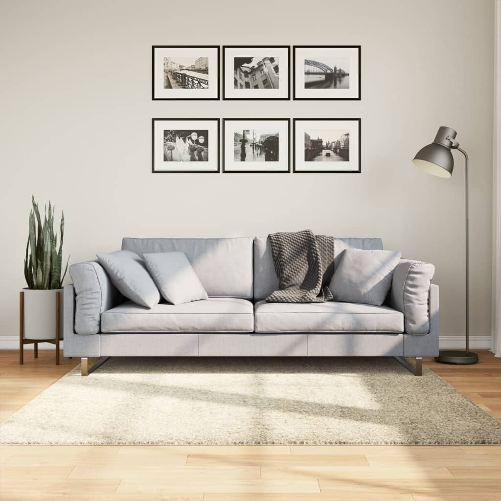 vidaXL Шаги килим с дълъг косъм "PAMPLONA" модерен златист 160x160 см