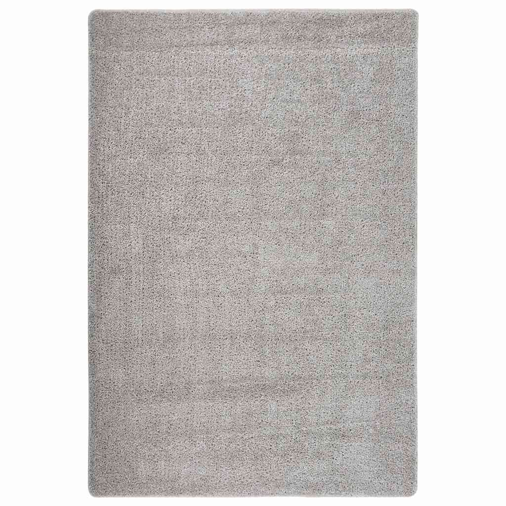 vidaXL Шаги килим светлосив 140x200 см противоплъзгащ