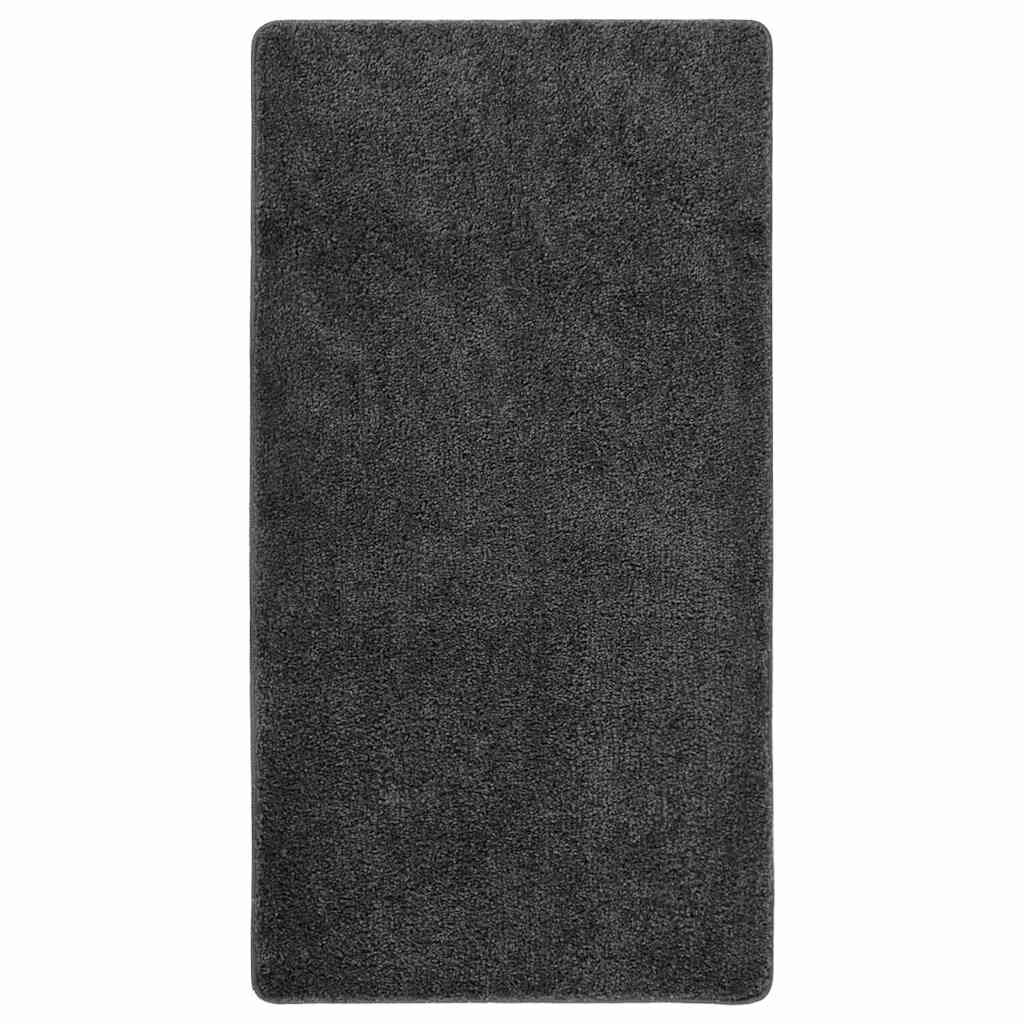 vidaXL Шаги килим тъмносив 80x150 см противоплъзгащ