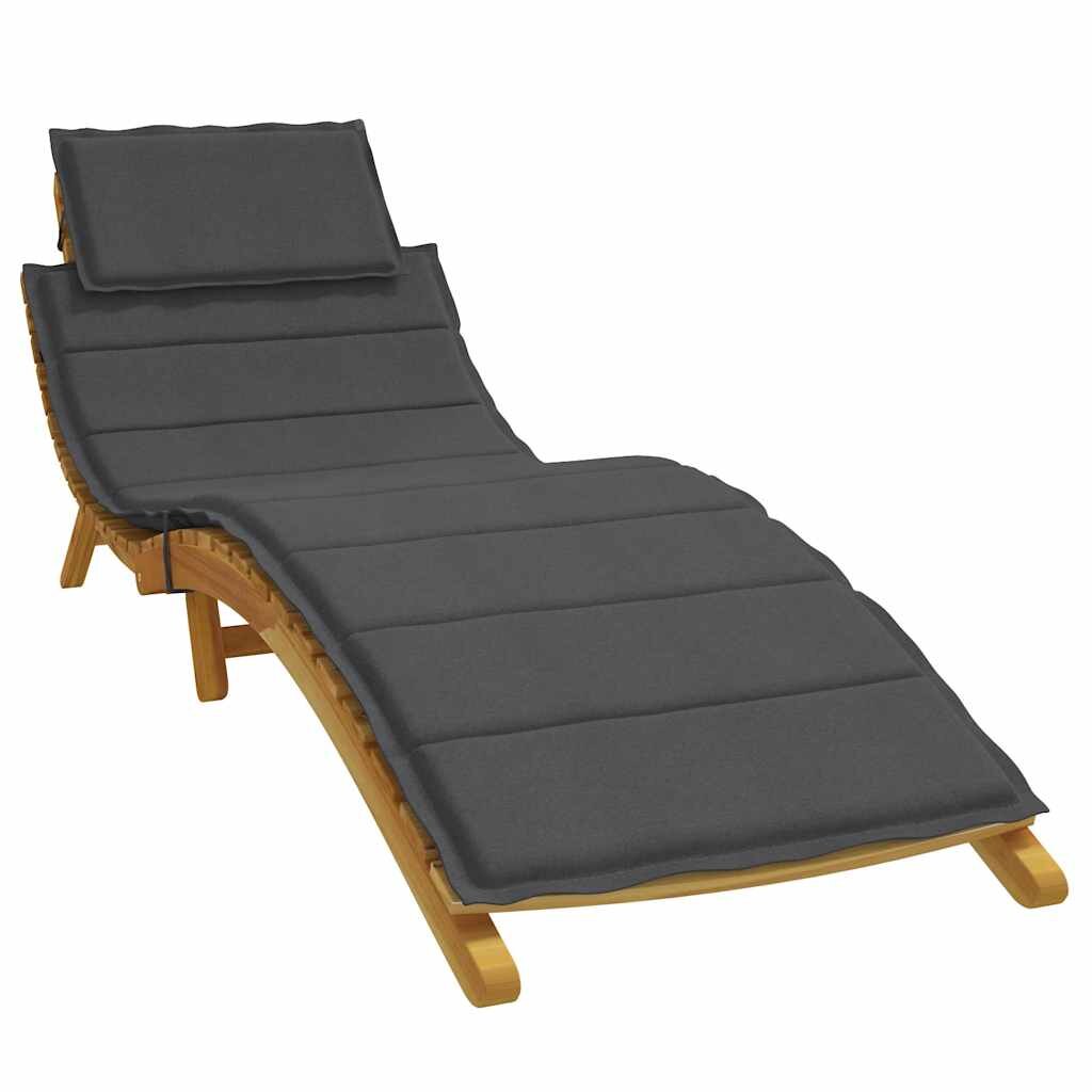 vidaXL Шалте за шезлонг меланж антрацит 186x58x4 см плат
