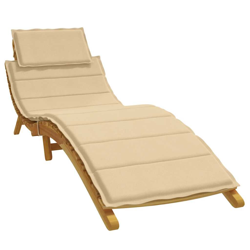 vidaXL Шалте за шезлонг меланж бежово 186x58x4 см плат