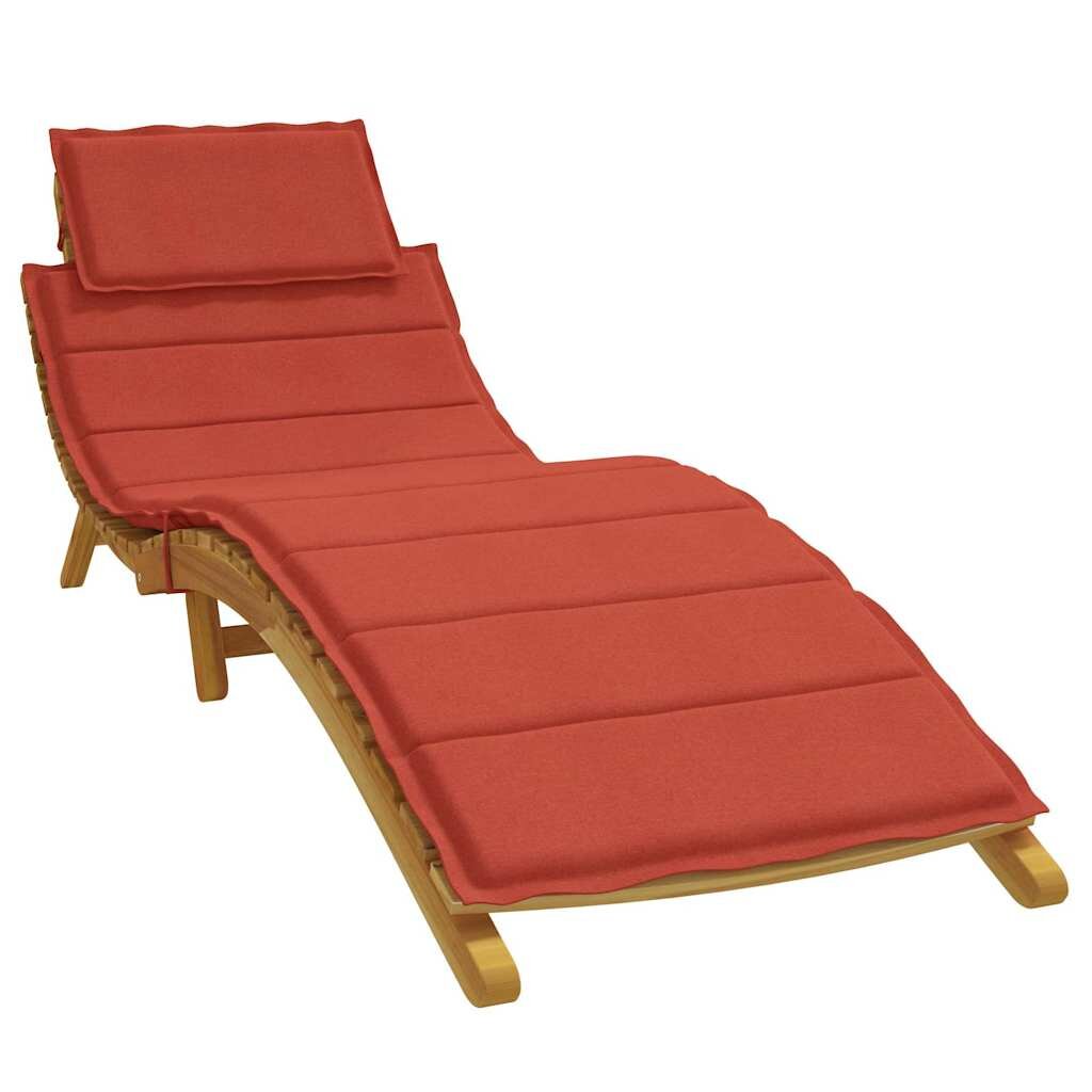 vidaXL Шалте за шезлонг меланж червено 186x58x4 см плат