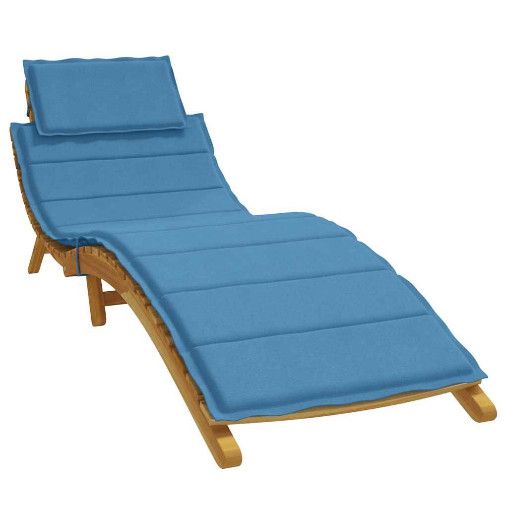 vidaXL Шалте за шезлонг меланж синьо 186x58x4 см плат