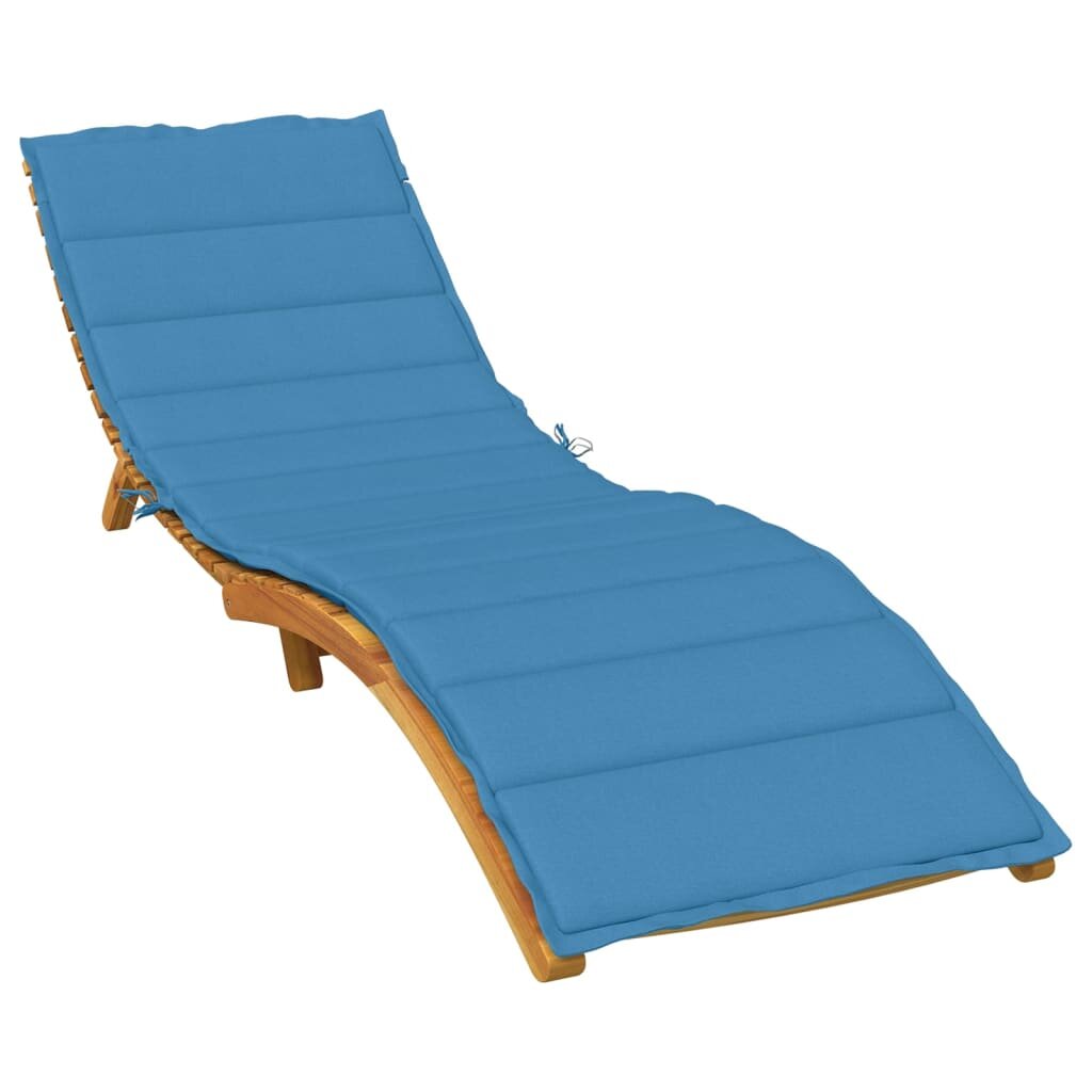 vidaXL Шалте за шезлонг меланж синьо 200x60x4 см плат
