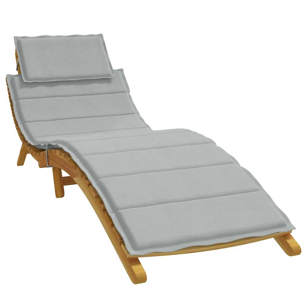 vidaXL Шалте за шезлонг меланж светлосиво 186x58x4 см плат