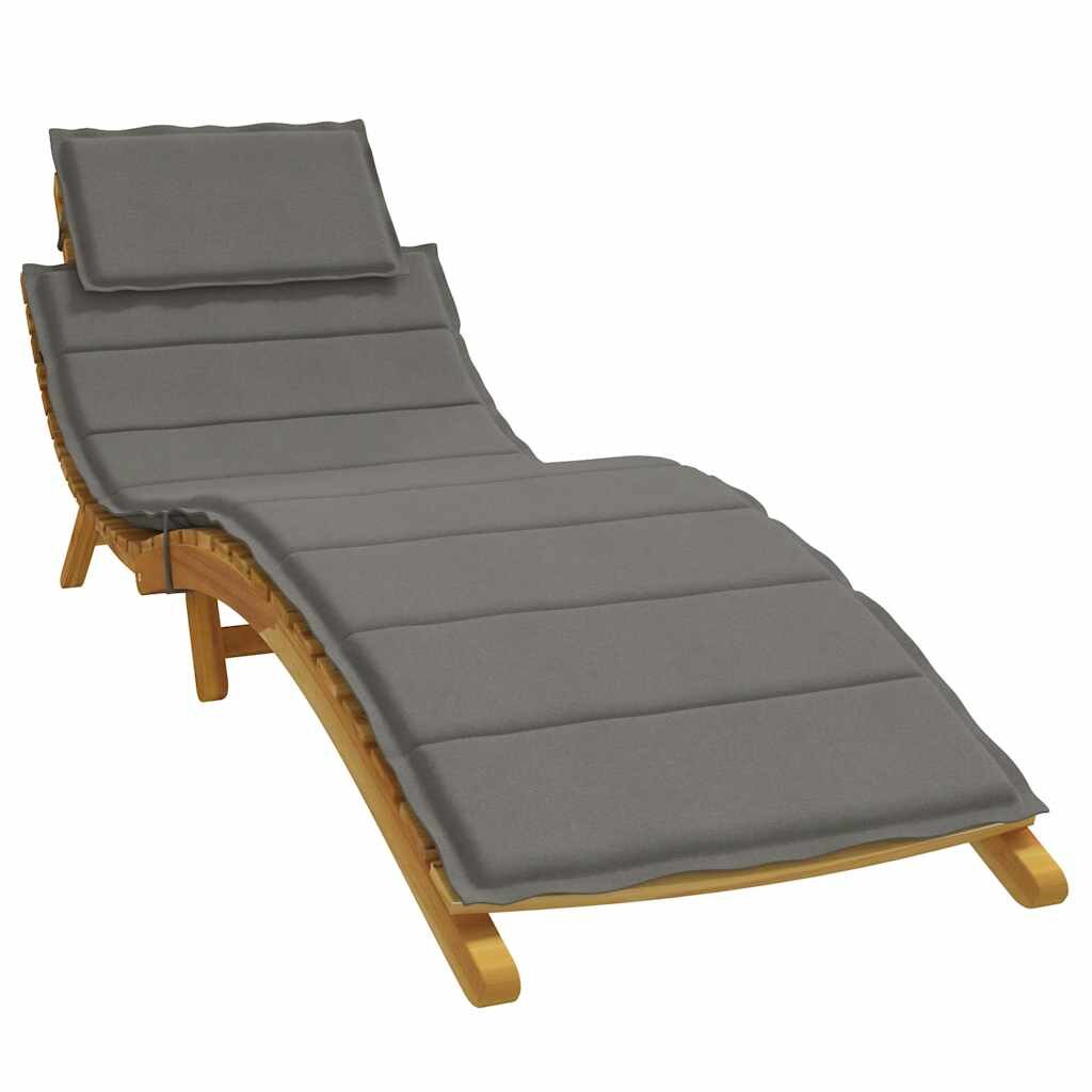 vidaXL Шалте за шезлонг меланж тъмносиво 186x58x4 см плат