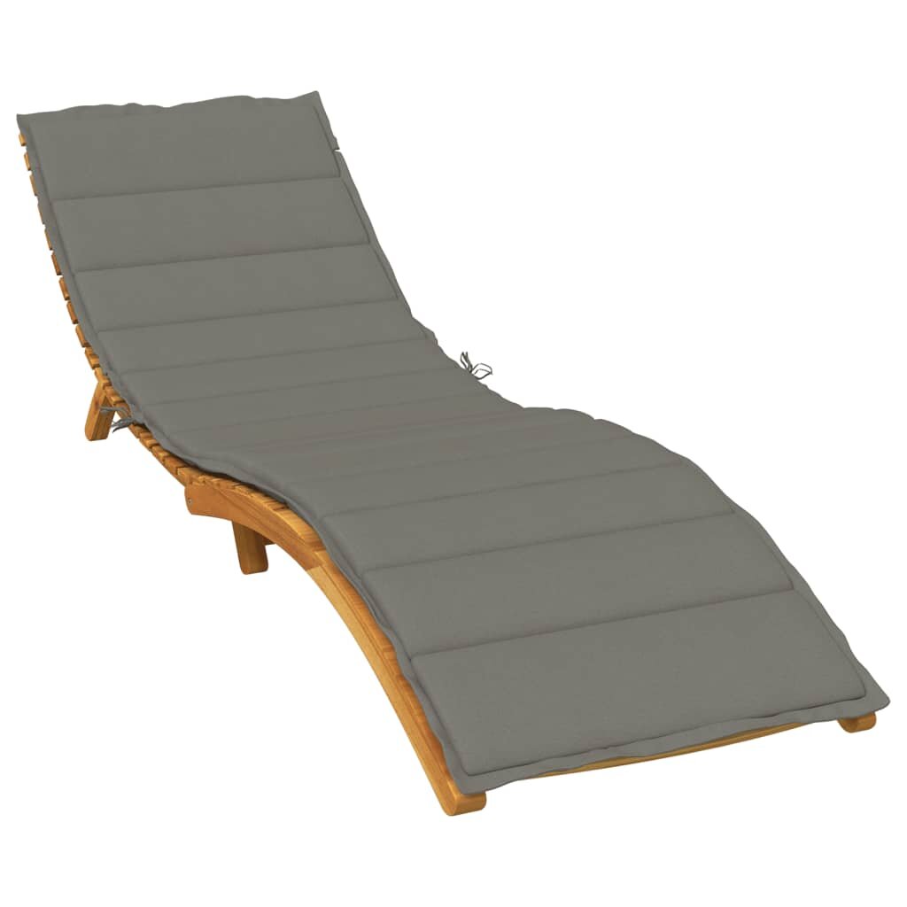 vidaXL Шалте за шезлонг меланж тъмносиво 200x60x4 см плат