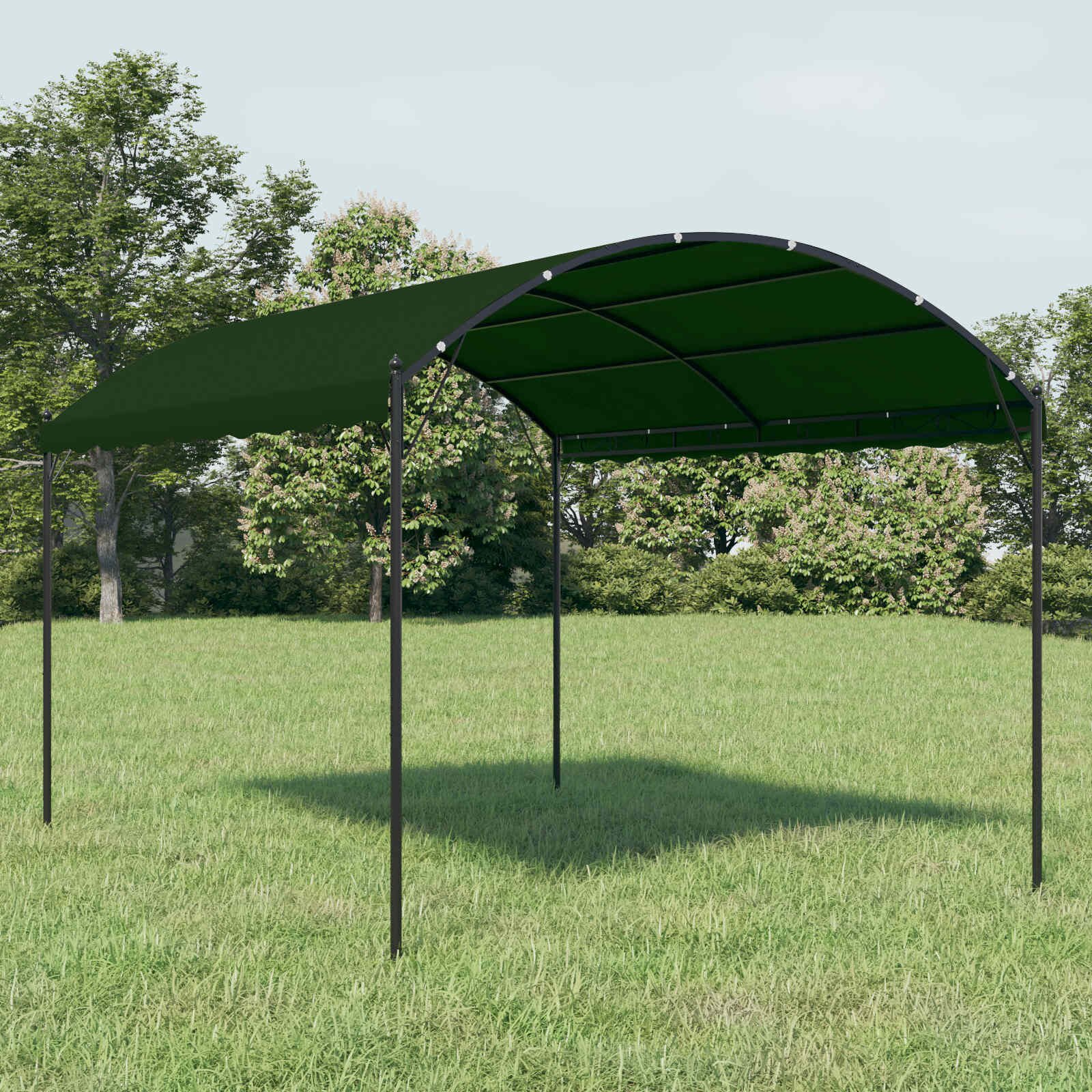 vidaXL Шатра 4 x 3 x 26 м Зелено Полиестер и стомана