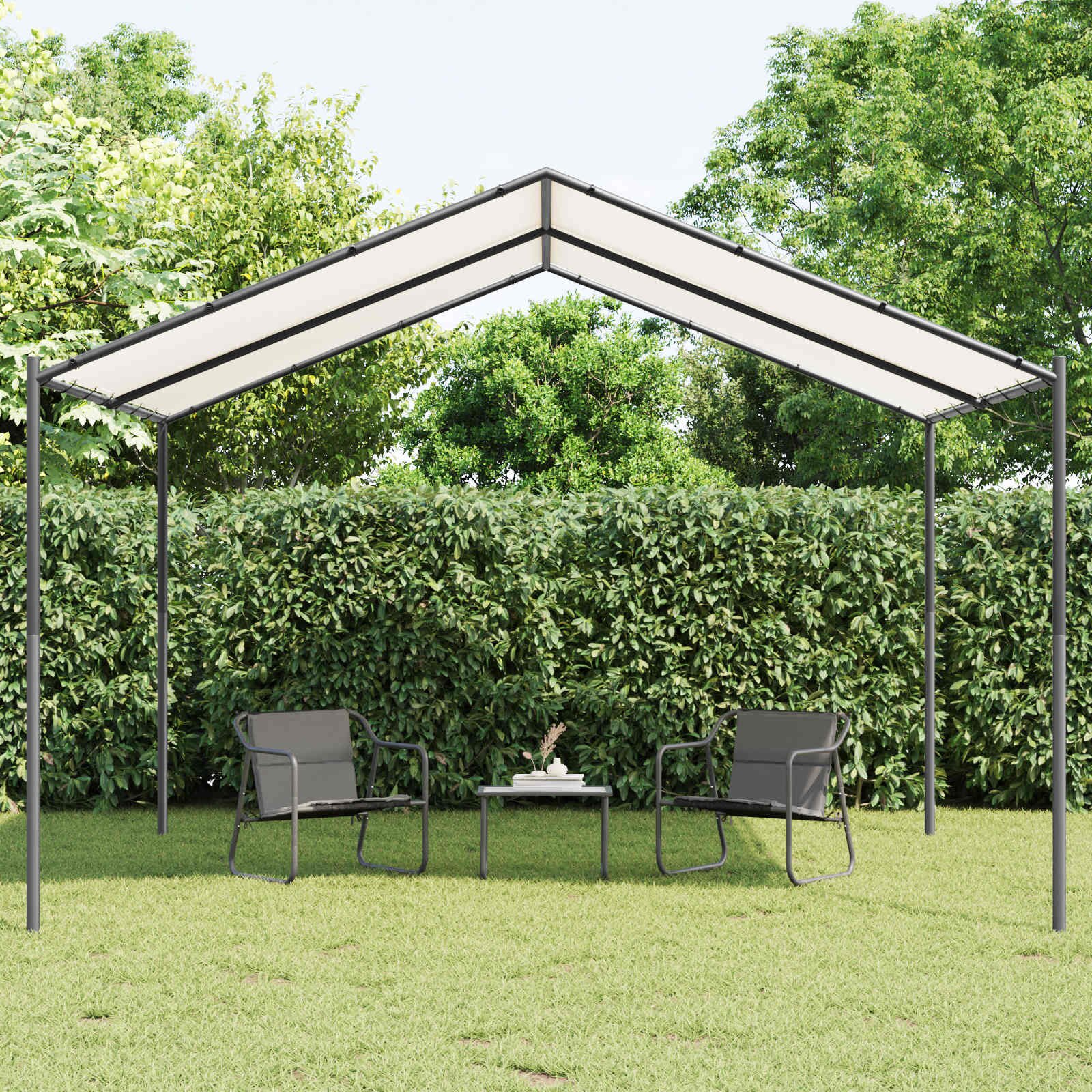 vidaXL Шатра 4 x 4 x 26 м Бяло Стомана и полиester 180 gsm