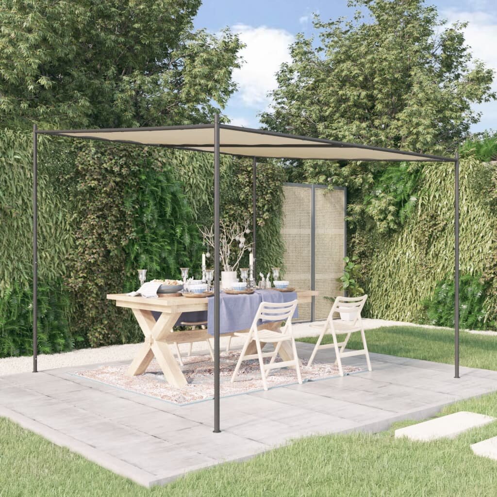 vidaXL Шатра бежова 3x3 м 180 г/м² плат и стомана