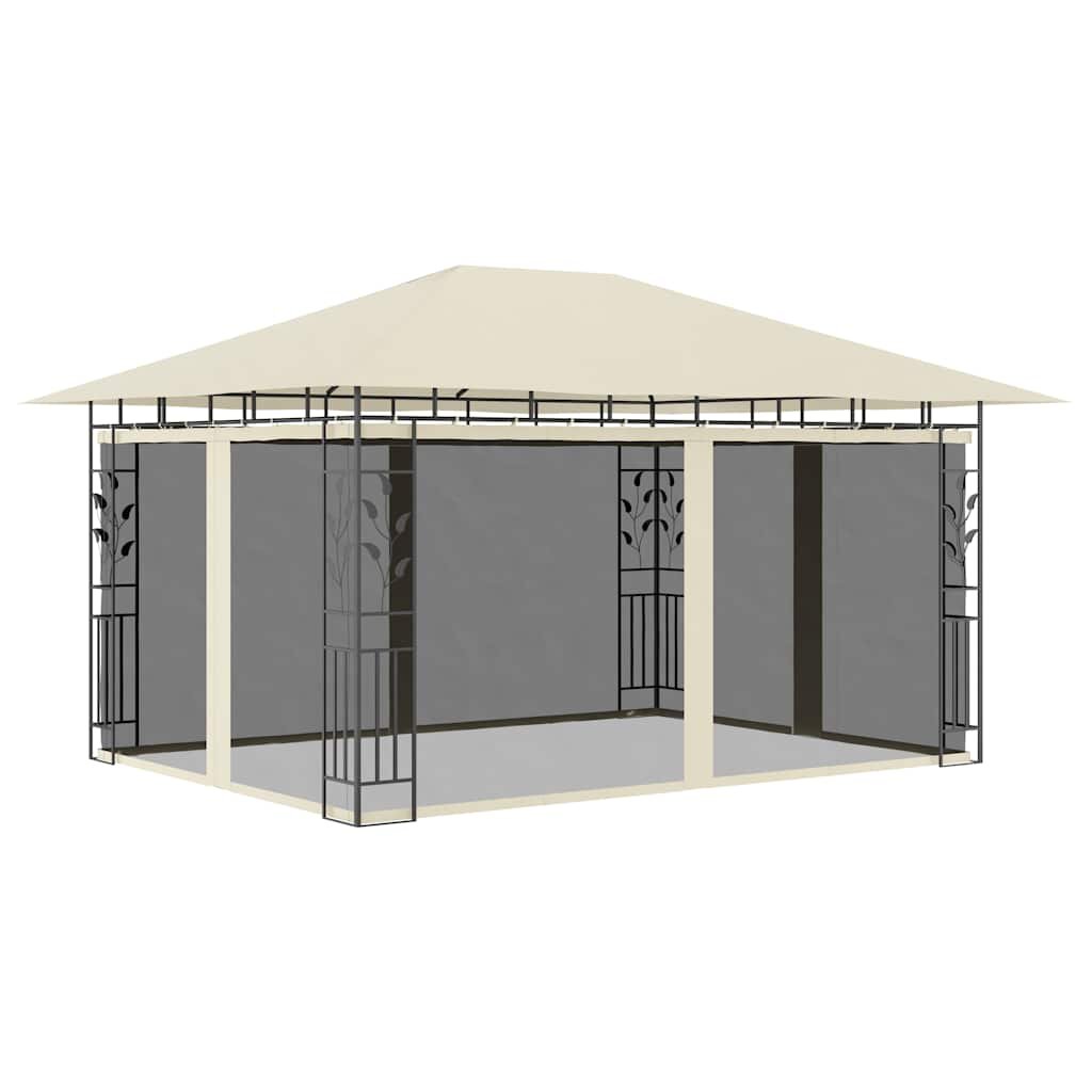 vidaXL Шатра с мрежа против комари 4x3x273 м кремава 180 г/м²